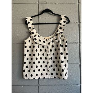 Women’s Sézane Black and White Polka Dot Tank Top Size 40
